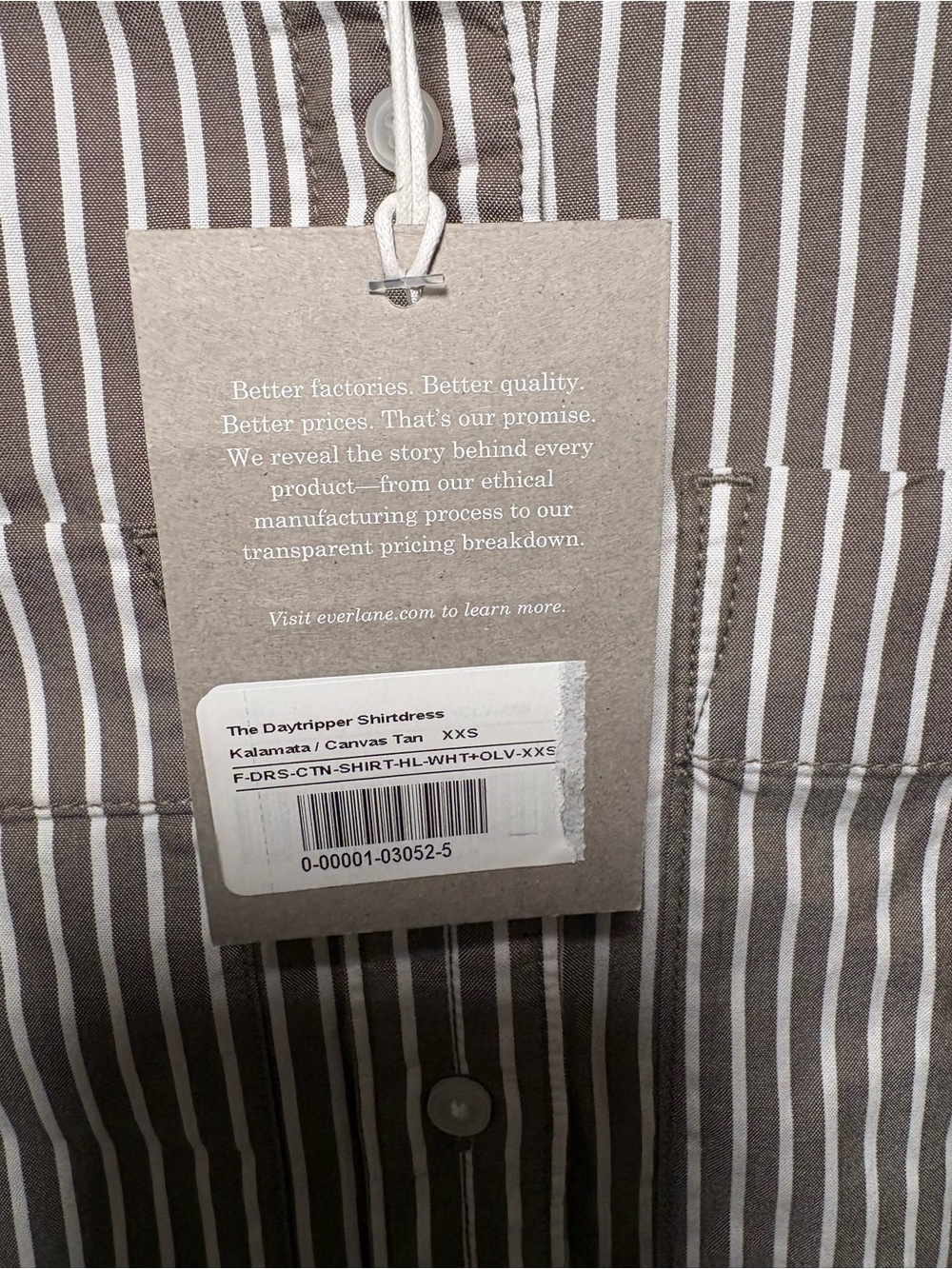 Everlane The Daytripper Shirtdress Kalamata/canvas tan XXS NWT - Picture 6 of 11